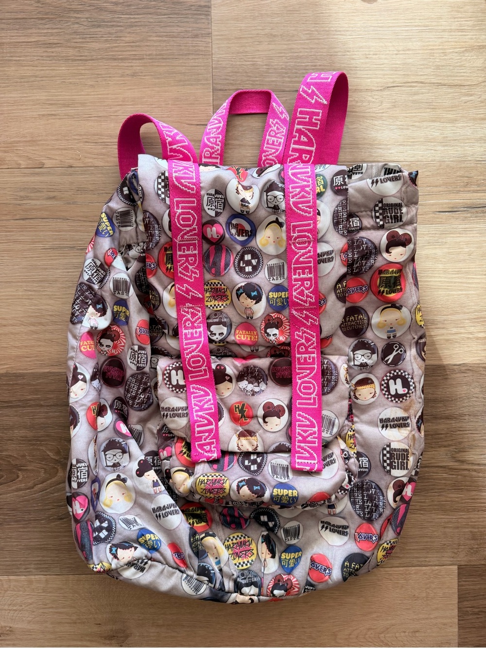 RARE Harajuku Lovers Gwen Stefani Y2K Backpack A Fatal Attraction Cuteness Pink